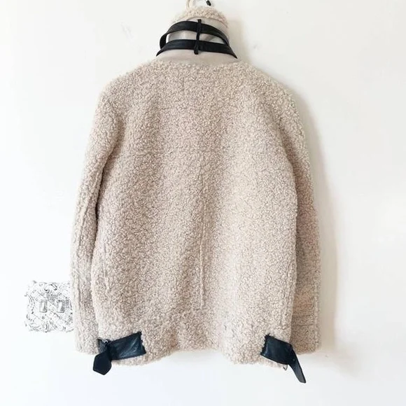 ❌SOLD❌Zara | Teddy And Faux Leather Zipper Jacket - Picture 6 of 13
